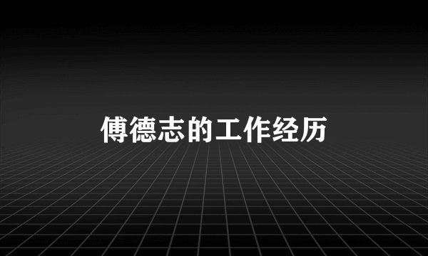 傅德志的工作经历