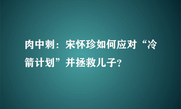 肉中刺：宋怀珍如何应对“冷箭计划”并拯救儿子？