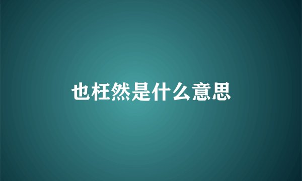 也枉然是什么意思