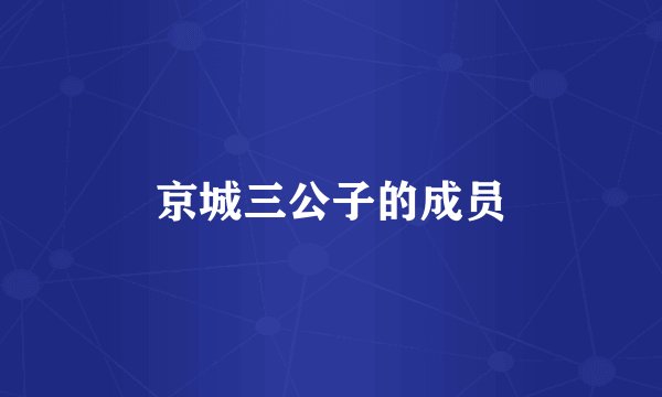京城三公子的成员