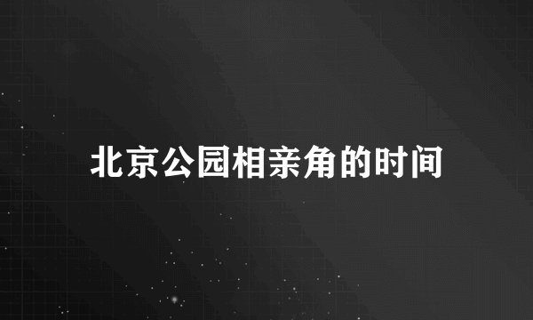北京公园相亲角的时间