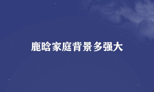鹿晗家庭背景多强大