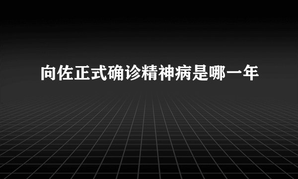向佐正式确诊精神病是哪一年