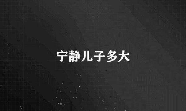 宁静儿子多大