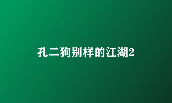 孔二狗别样的江湖2