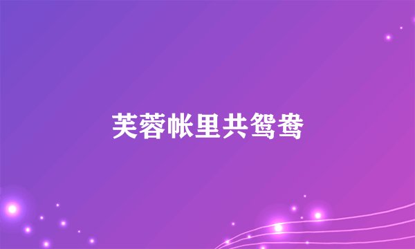 芙蓉帐里共鸳鸯