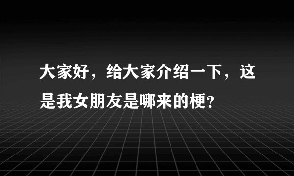 大家好，给大家介绍一下，这是我女朋友是哪来的梗？