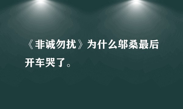 《非诚勿扰》为什么邬桑最后开车哭了。
