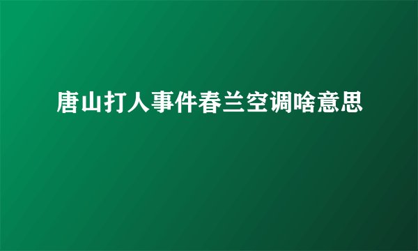 唐山打人事件春兰空调啥意思