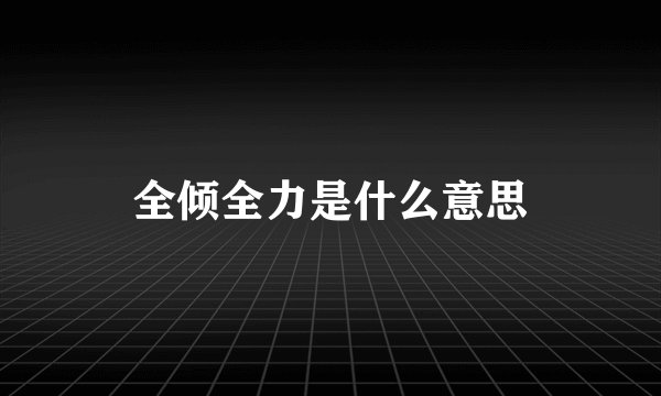 全倾全力是什么意思