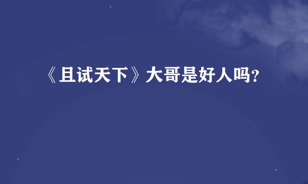 《且试天下》大哥是好人吗？