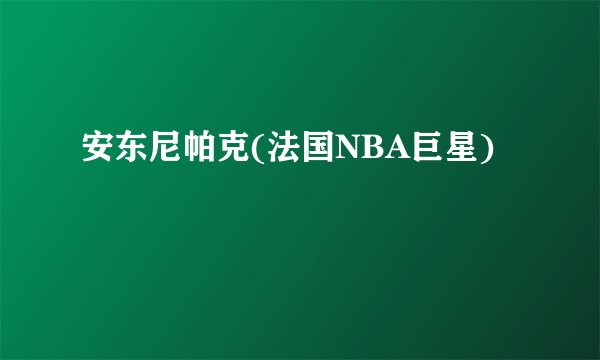 安东尼帕克(法国NBA巨星)