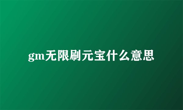 gm无限刷元宝什么意思