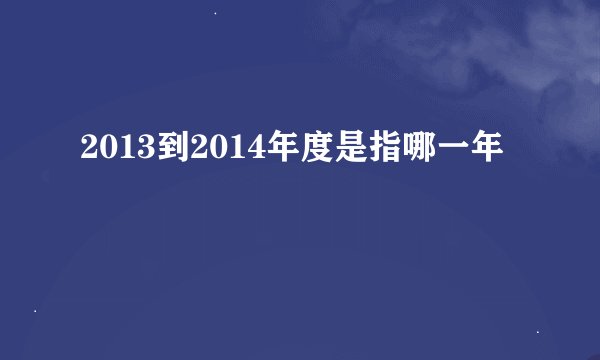 2013到2014年度是指哪一年