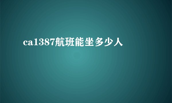 ca1387航班能坐多少人