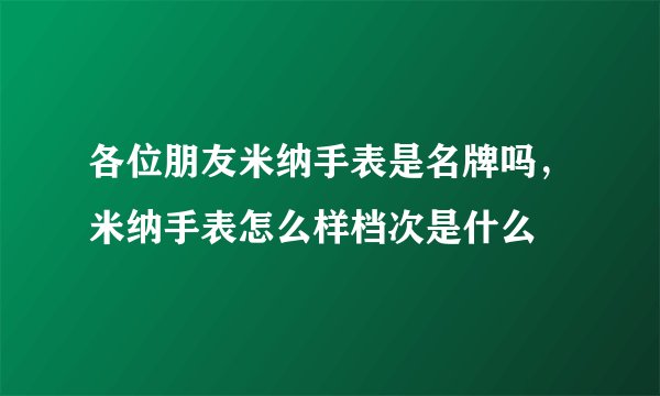 各位朋友米纳手表是名牌吗，米纳手表怎么样档次是什么