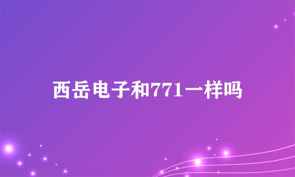 西岳电子和771一样吗