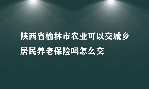陕西省榆林市农业可以交城乡居民养老保险吗怎么交