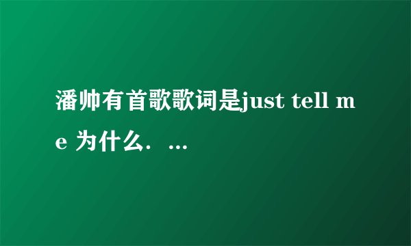 潘帅有首歌歌词是just tell me 为什么．．．这歌叫什么
