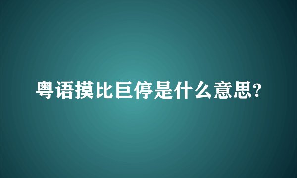 粤语摸比巨停是什么意思?