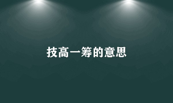 技高一筹的意思