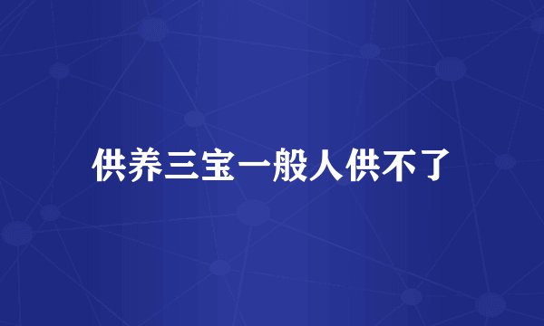 供养三宝一般人供不了