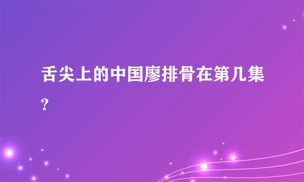 舌尖上的中国廖排骨在第几集?