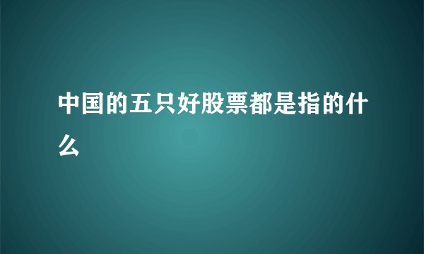 中国的五只好股票都是指的什么