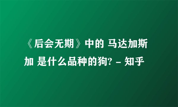 《后会无期》中的 马达加斯加 是什么品种的狗? - 知乎