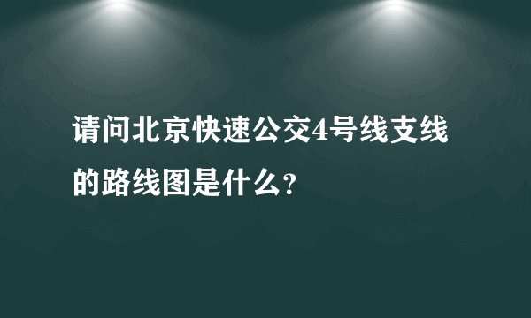 请问北京快速公交4号线支线的路线图是什么？