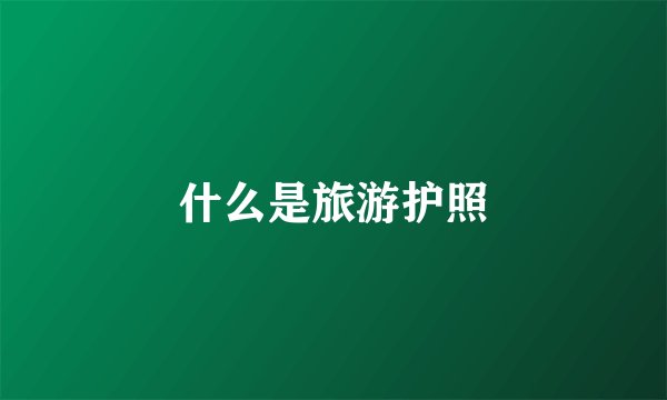什么是旅游护照