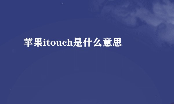 苹果itouch是什么意思