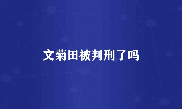 文菊田被判刑了吗