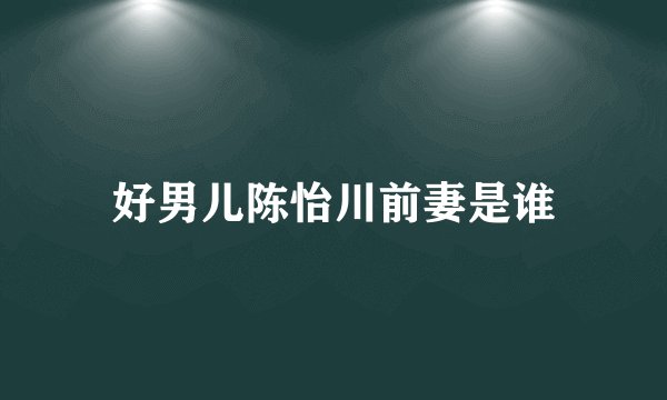 好男儿陈怡川前妻是谁