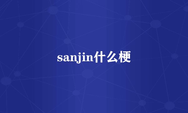 sanjin什么梗