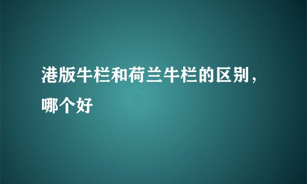 港版牛栏和荷兰牛栏的区别，哪个好
