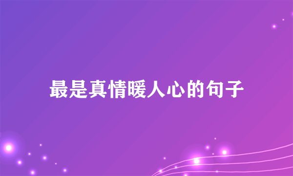 最是真情暖人心的句子