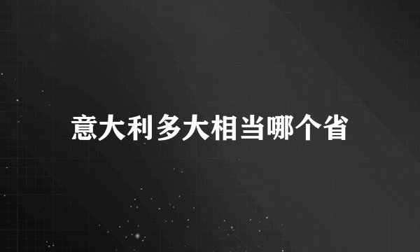 意大利多大相当哪个省