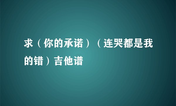 求（你的承诺）（连哭都是我的错）吉他谱