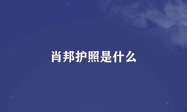 肖邦护照是什么