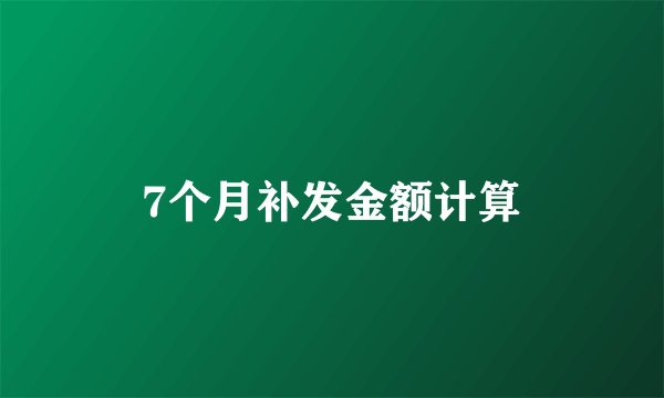 7个月补发金额计算