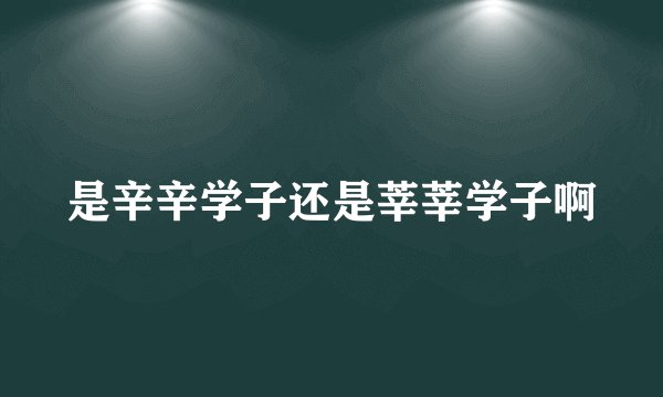 是辛辛学子还是莘莘学子啊