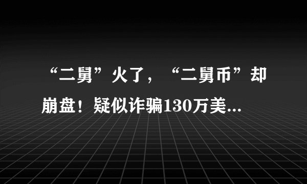 “二舅”火了，“二舅币”却崩盘！疑似诈骗130万美元后跑路……
