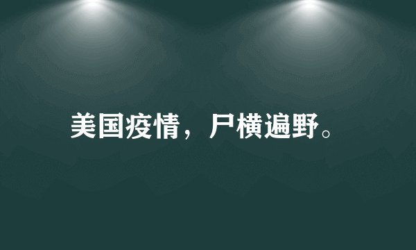 美国疫情，尸横遍野。