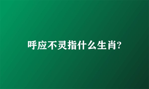 呼应不灵指什么生肖?