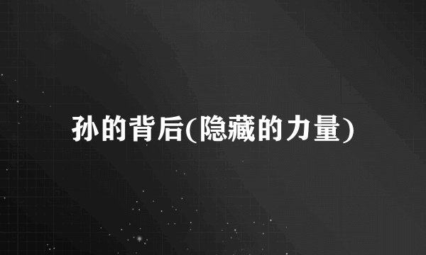 孙的背后(隐藏的力量)