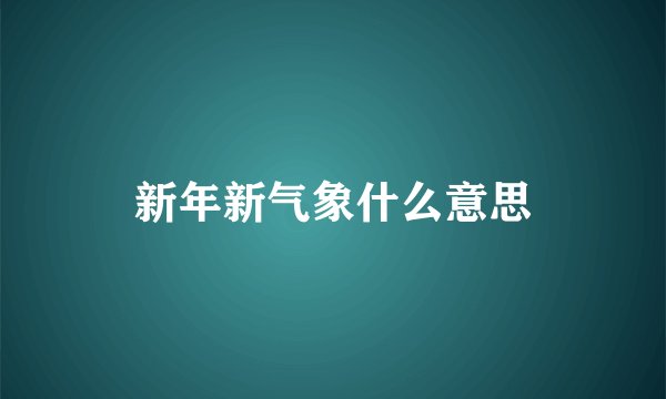 新年新气象什么意思