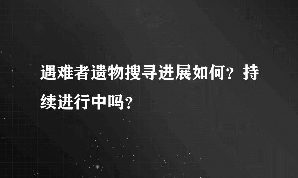 遇难者遗物搜寻进展如何？持续进行中吗？