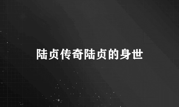 陆贞传奇陆贞的身世