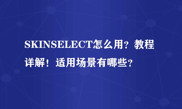 SKINSELECT怎么用？教程详解！适用场景有哪些？